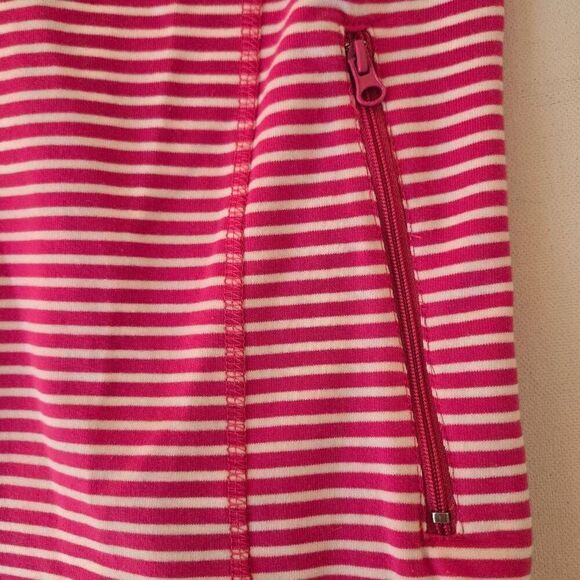 Jones NY Sport Womens Striped Long Sleeve Full Zip Sweatshirt Pink White Small - Picture 7 of 12